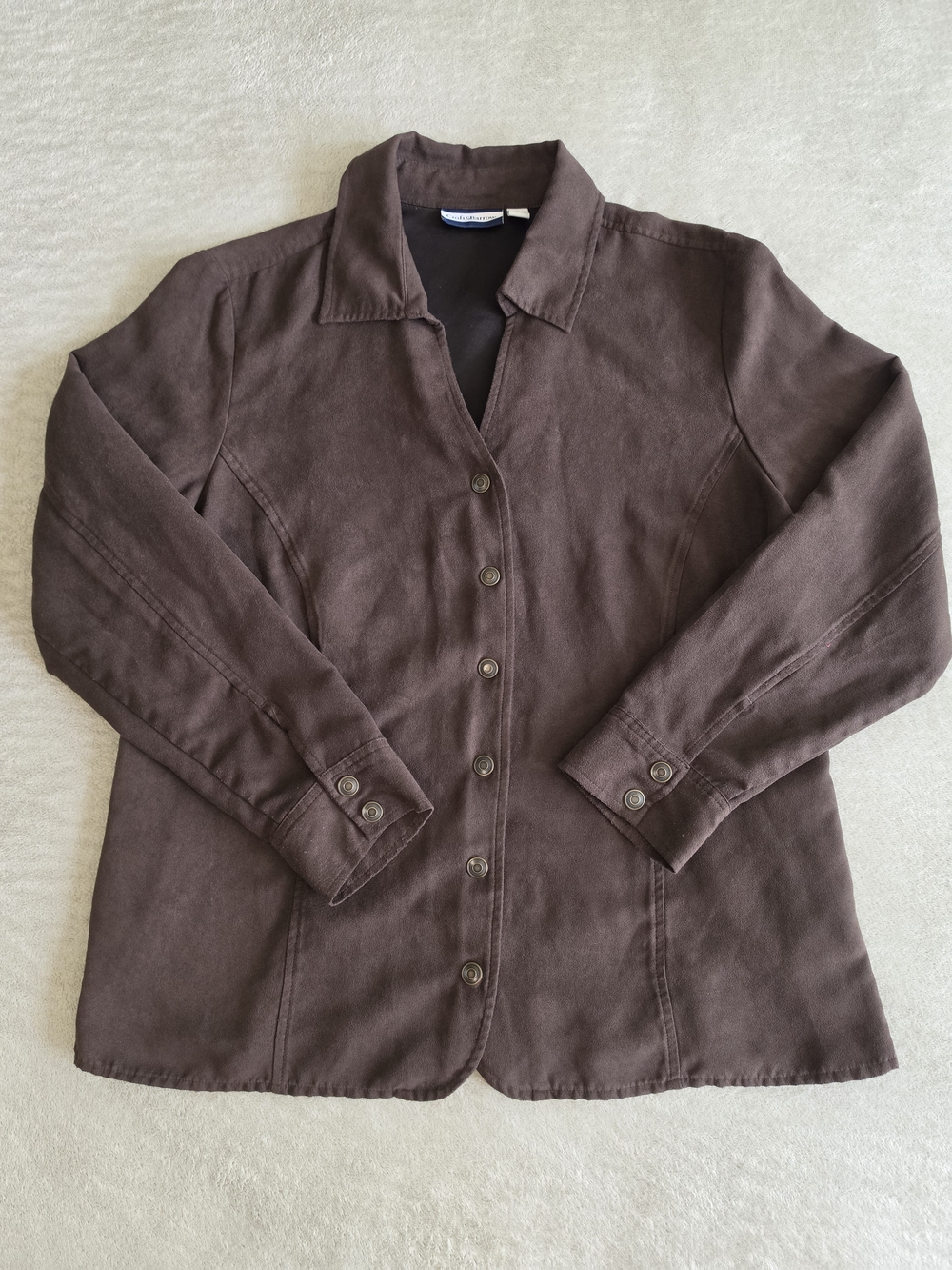 croft & barrow Chocolate Brown Button-Front Blazer Jacket/Shirt